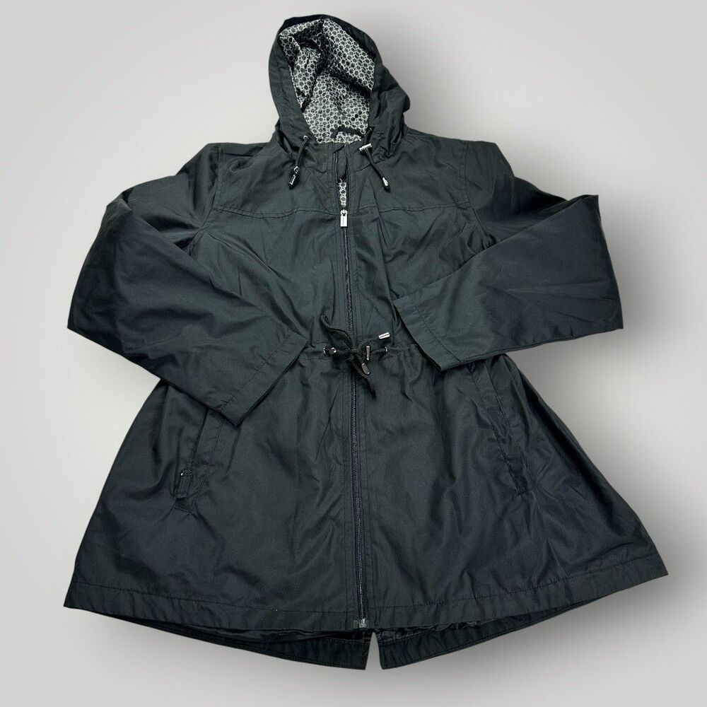 Jones New York Women’s Black Hooded Windbreaker Jacket Size L